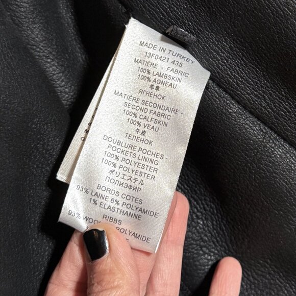 Givenchy Brown Lambskin Black Shearling Leather Jacket - Picture 8 of 10